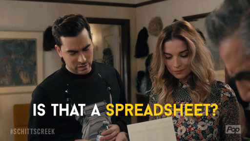 Schitt's Creek: David asks, "Is that a spreadsheet?"